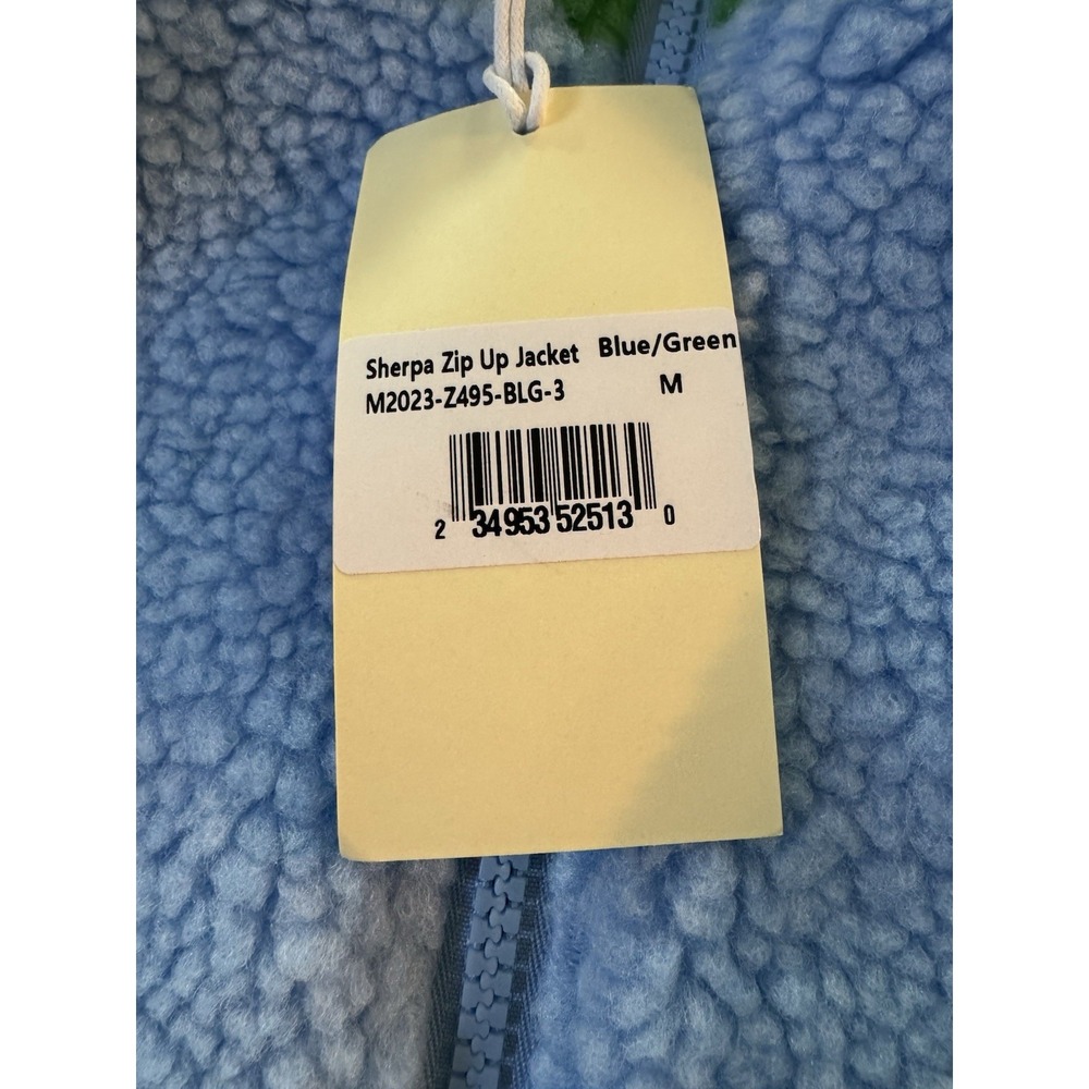 MNML SHERPA ZIP UP JACKET (BLUE/GREEN) Size M Coat NWT - Picture 3 of 9